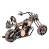 Movable Handlebar Motorcycle Ornament Handcrafted Metal Motorcycle Figurine  Living Room Decor