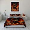 Fiery dragon soaring over lava Bedding Set for Kids Luxury Gift 3pcs Digital Print Comforter Set Soft Comfortable Breathable