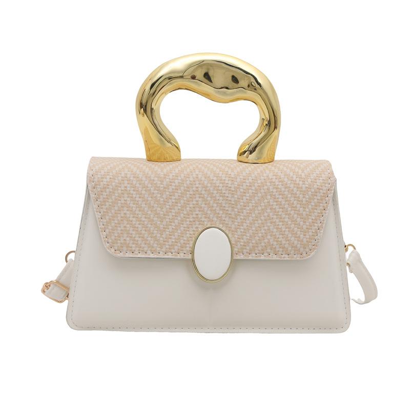 

Весна 2025 новый тренд красивая простая личность универсальная вставка модная косая через плечо портативная маленькая квадратная женская сумка белый