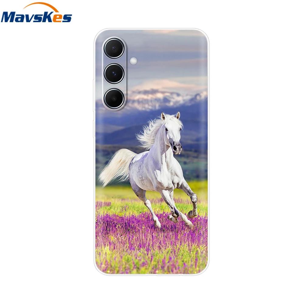 For Samsung Galaxy M35 M55 Case Cute Flower Soft Silicone Back Cover for Coque Samsung M 55 M 35 5G Phone Cover Fundas Shells