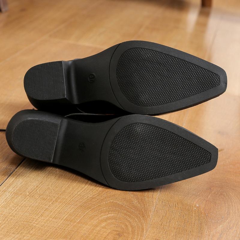 Women'S Fashion Thick Heel Shoes Autumn New Pointed Front Lacing Anti-Slip Wear-Resistant Low-Top Shoes