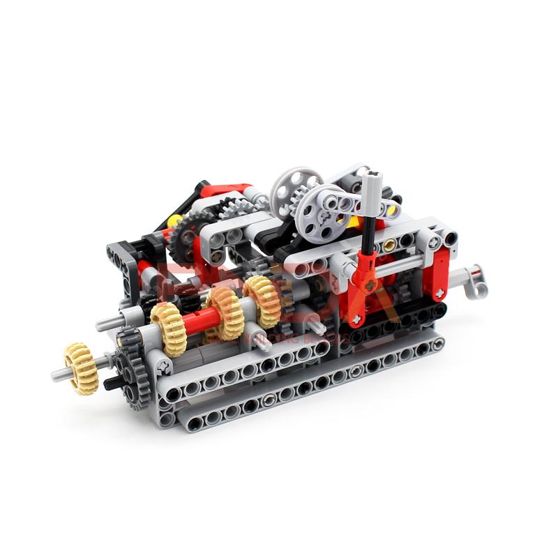 Technology Moc Mechanical Group Engine Gearbox 4 6 8 Speeds With Reverse And Neutral Diy Building Blocks Bricks Compatible Car