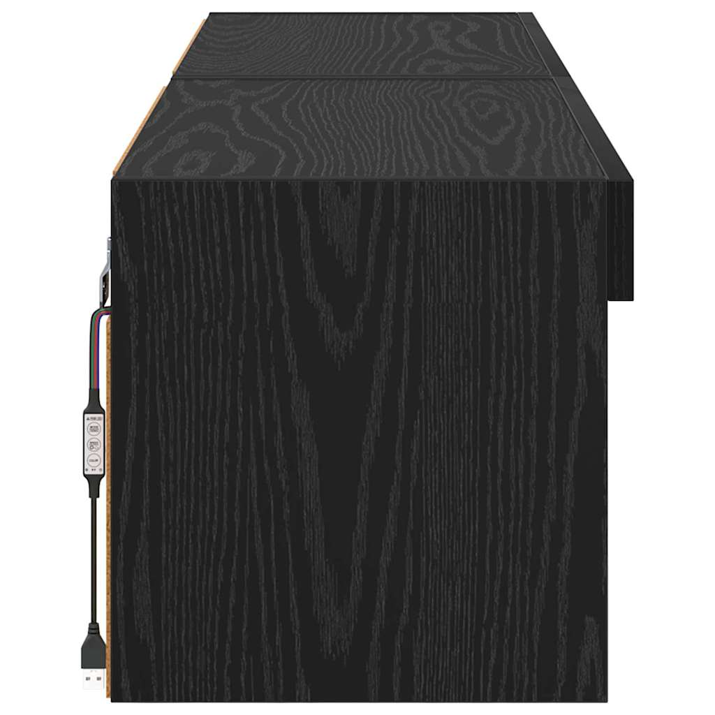 2 Piece TV Cabinet Set Black Oak Effect 60 x 30 x 30 cm