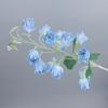 Artificial Flowers 83cm Campanula Bell Flower Blue Flocking FlowerBranch for Wedding Home Floral Table Decor Hyacinth Silk Flowe
