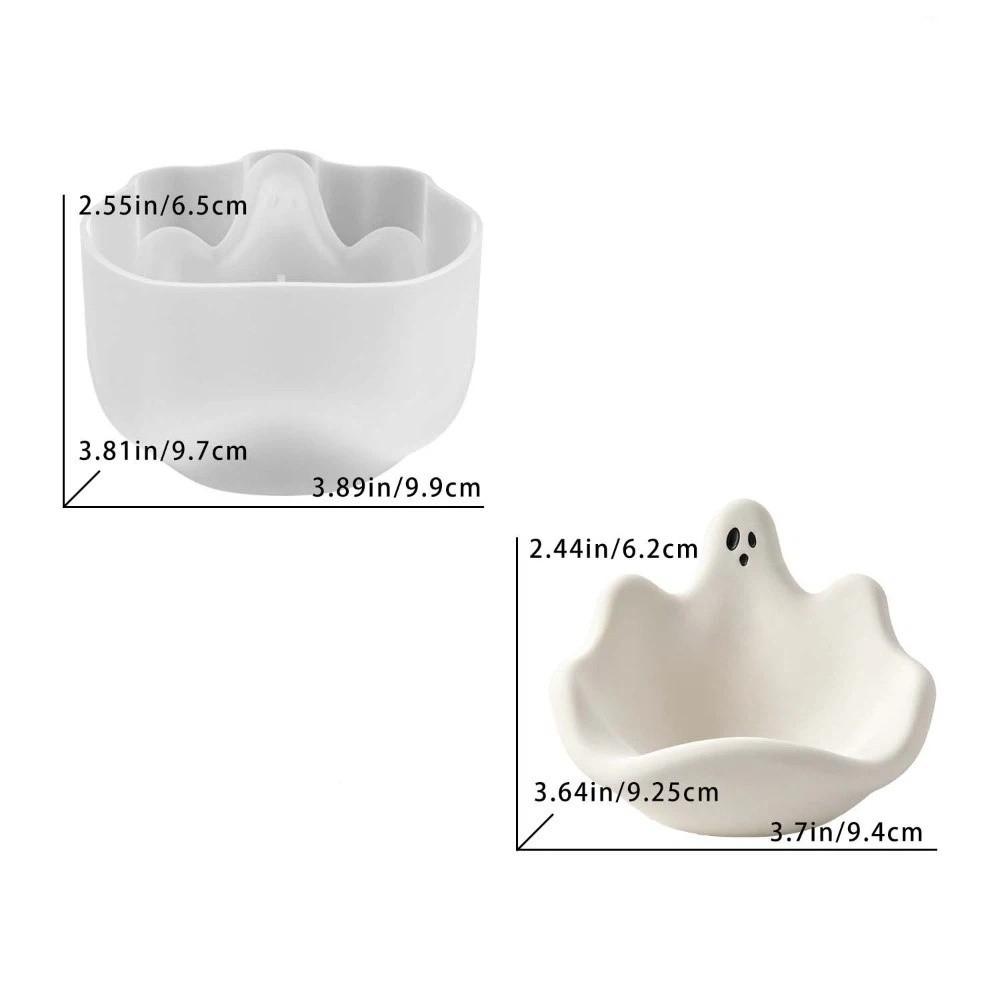 Halloween Theme Ghost Storage Bowl Mold Non-Stick Drip Glue Mold Candy Bowl Mold DIY Handmade Use