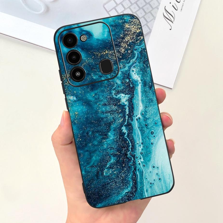 For Tecno Spark 8C Case KG5k KG5j KG5n Stylish Candy Painted Cover Soft Silicone Phone Case For Tecno Spark Go 2022 Spark8C Bags