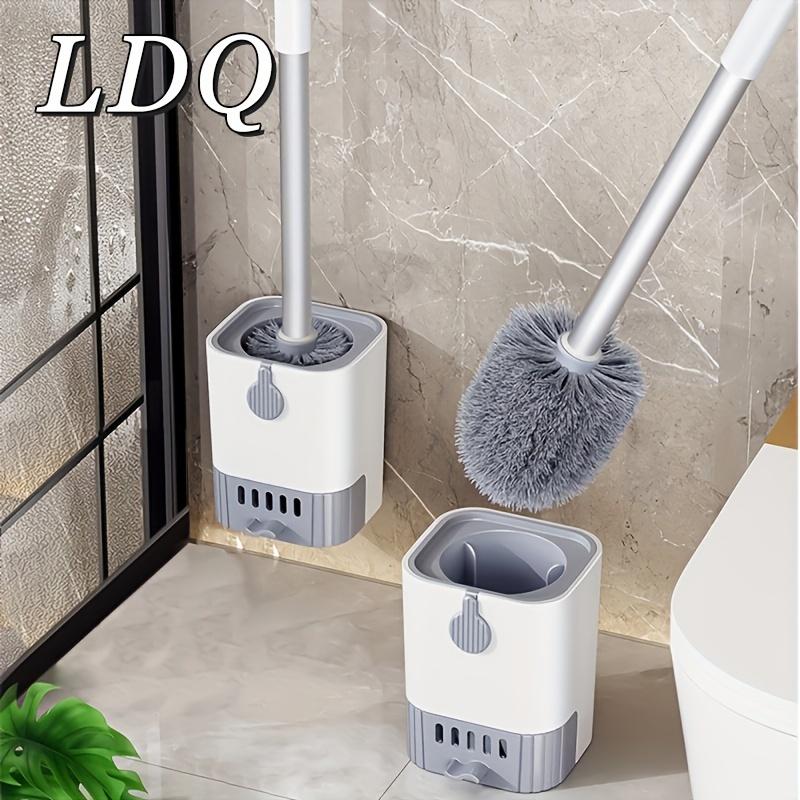 

Compact Toilet Brush and Holder, Space Saving, Efficient Deep Cleaning, Detachable Sink Drawer, Easy To Assemble, Nylon Bristles светло-серый