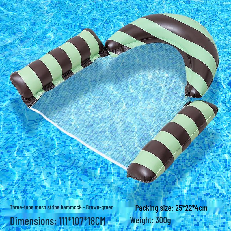 Tumbona Flotante Inflable Plegable Transfronteriza con Respaldo y Malla