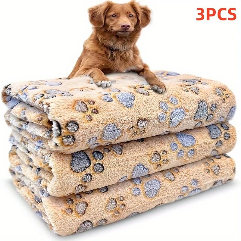 

3PCS Soft Flannel Fleece Cat Dog Blanket Bed Mats Paw Foot Print Warm Pet Blanket Sleeping Beds Cover Mat For Pets Supplies S 60X40CM