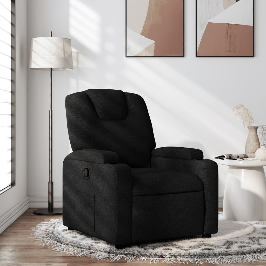Vidaxl Foldable Armchair, Black, Upholstered In Fabric