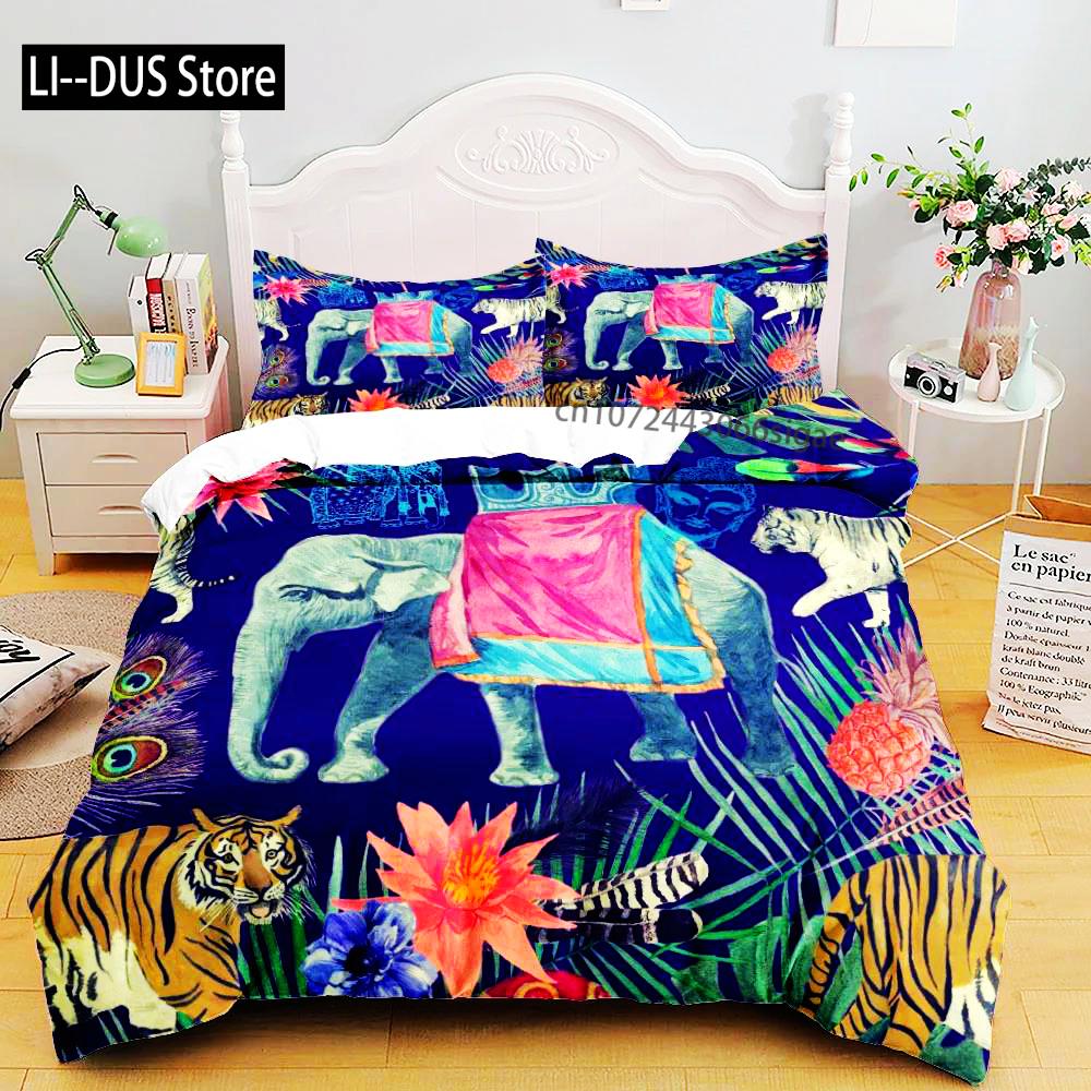 

3D Printed Washed Cotton Painting Birds Floral Bedding Set Small Single Twin Double Queen King Cal King Size Bed Linen Set EU Single(135*200cm)3pcs