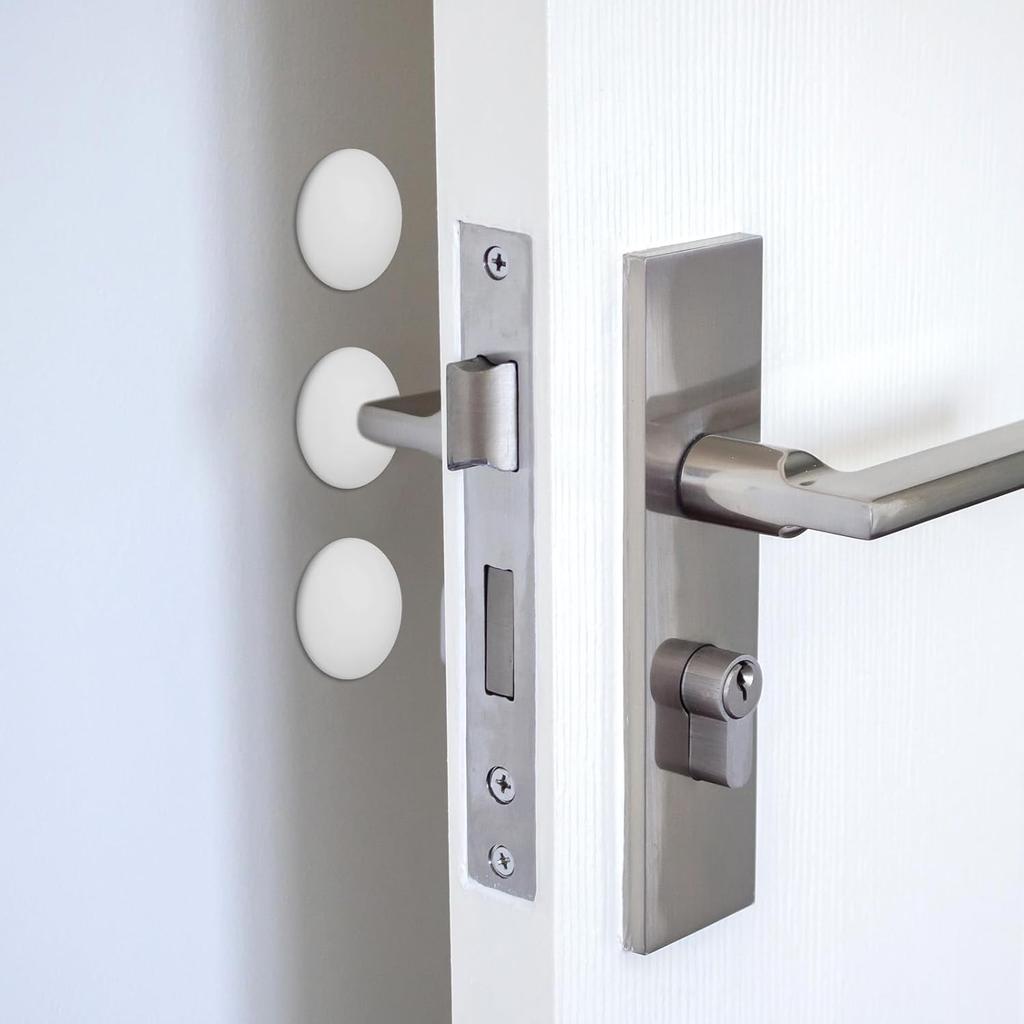 12 Pcs Door Stoppers Door Stops Wall Protector Door Knob Wall Shield White Silicone Doors Protector Round Walls Shield Cushion Doors Knob Walls