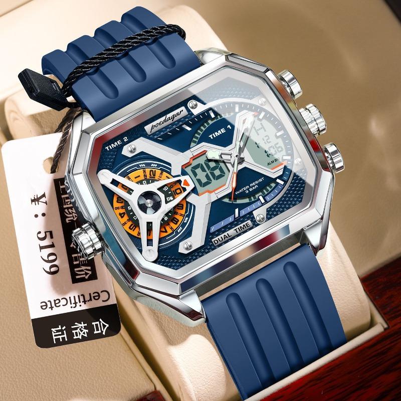 Men s watch multi-function three-movement fashion electronic watch