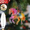 2D Acryl Pferd Jahr Hängende Anhänger Weihnachtsbaum Pferd Schmuck Hängende Weihnachten 2026 Strasssteine Dekoration V8L1