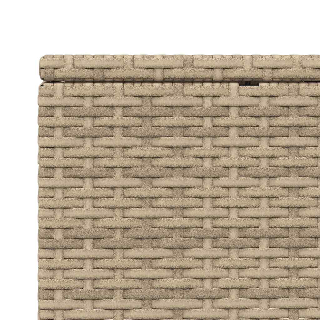 Sun Lounger with Floating Cushion Beige Poly Rattan