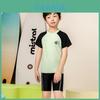 Navy Kids Swimsuit With Polyester Fabric For Water Sports And Sun Protection For Boys And Girls