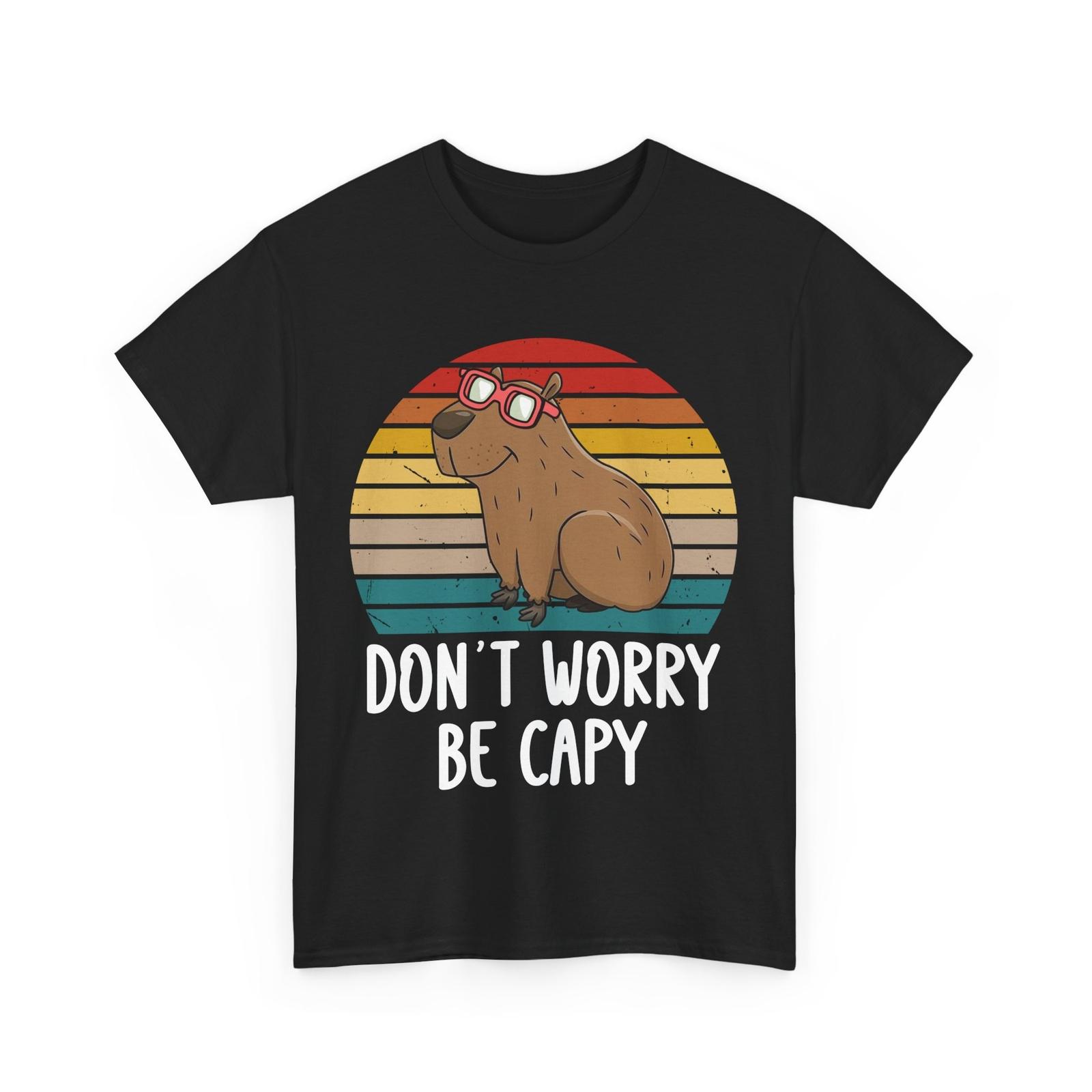 Don t Worry Be Capy Capybara Lovers Rodents Zookeeper Vintage Shirt XXL