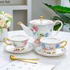 Flower and Bird Ceramic Teapot Kettle Coffee Pots Flower Tea Pot Heating Base Water Bottle Mother Child Pot Afternoon Tea Pots