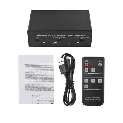 LYNEPAUAIO RCA Audio Video Switcher Selector 4 In 2 Out Or 2 In 4 Out Audio Frequency Signal Select