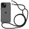 Case - E.F.CONNECTION - iPhone 14 - Semi-Transparent - Rigid Protection - Black Lanyard