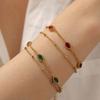 1 Piece Stylish Exquisite Bracelets 18K Gold Plated 304 Stainless Steel & Rhinestone Bracelet For Women Gift 17cm(6.7") Long