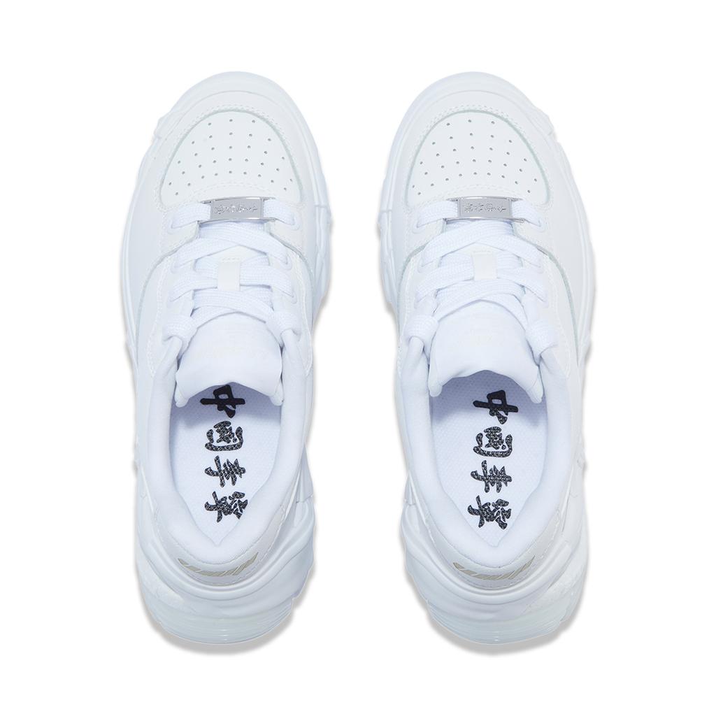 Li Ning Wu Ji Comfortable Versatile Non-Slip Wear-Resistant Low-Top Skate Shoes Women Sneakers White AZGT084-1