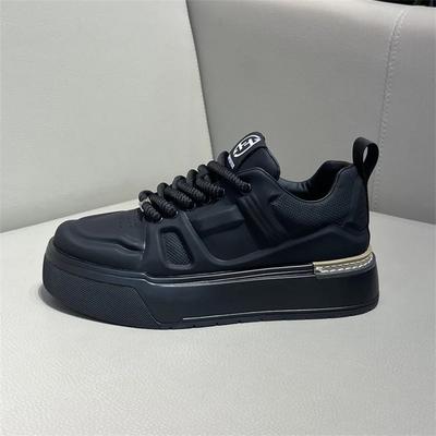New Small Black Shoes With Thick Sole Height Increasing Casual Men's Shoes Niche Original Fashionable Trend Bread Shoes