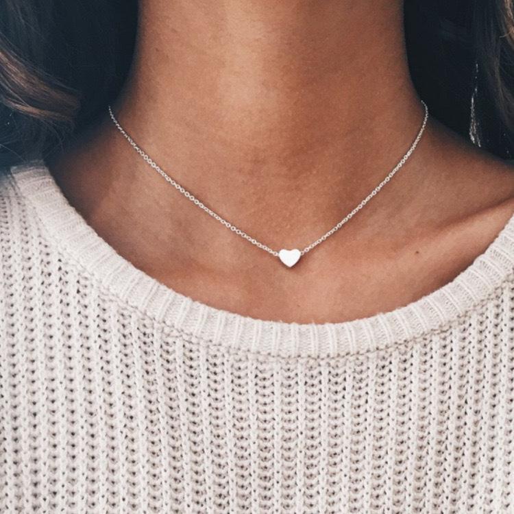 Valentine's Day Heart Pendant Clavicle Chain Necklace for Women