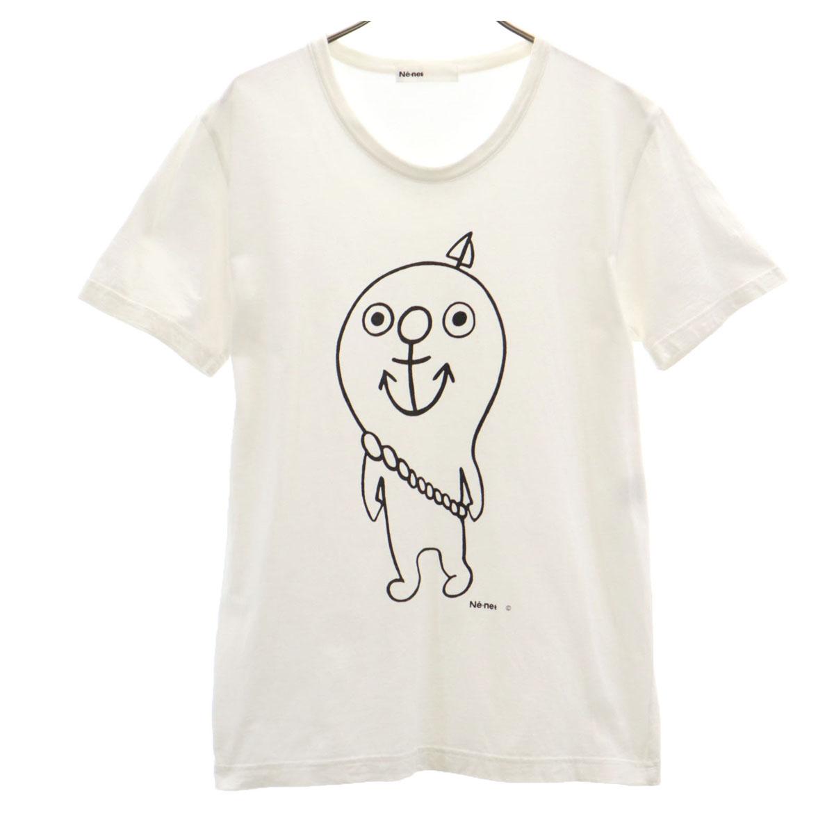 

Ne-net сделано в Японии Принт Икария-сан Футболка с коротким рукавом 3 белая Женская Б/У