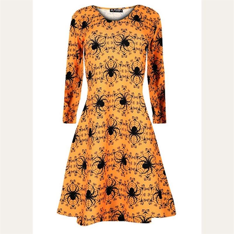 Premium Quality Womens Vampire Horror Blood Halloween Costume Flared Swing Dress