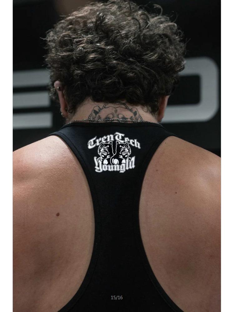 YoungLA Herren-Fitnessweste im amerikanischen Stil, ärmellos, Laufweste aus Baumwolle