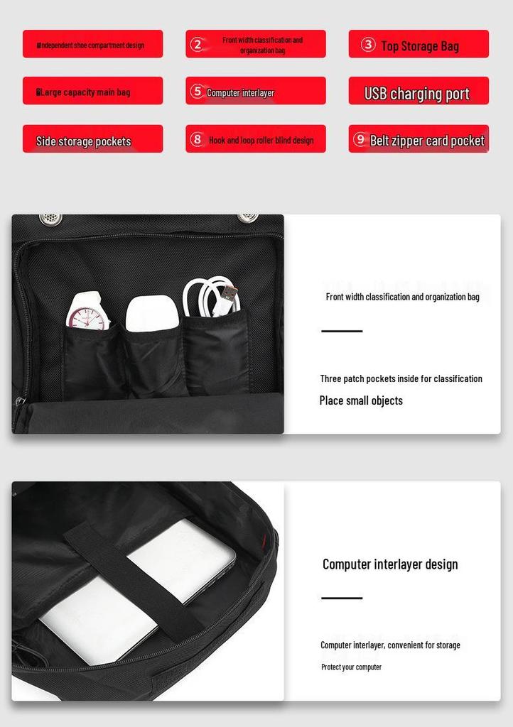 Men's Multi-Functional Travel Backpack - Crossbody, Extra Large, High-End, Mountaineering & School Bag