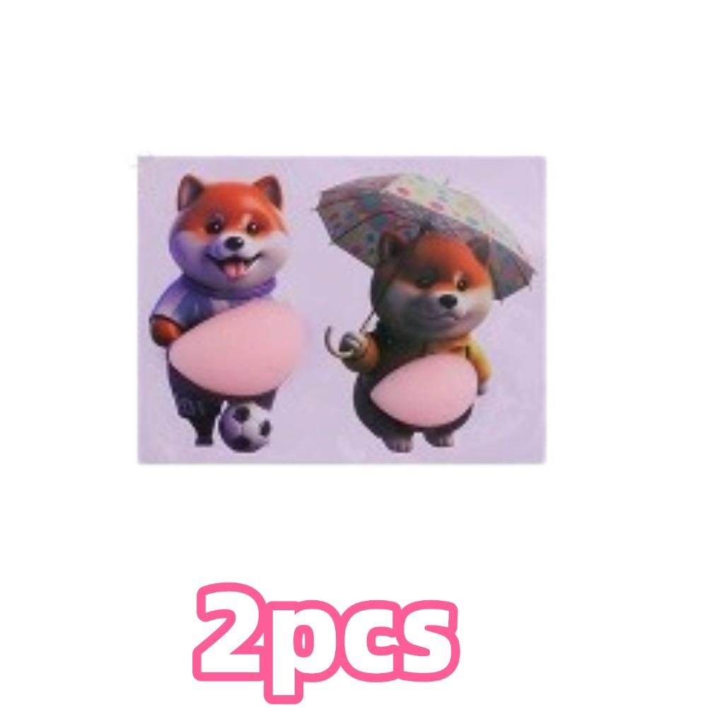 

3D Shiba Inu Stickers Cute Puppy Sticker Squeezeable Phone Case Decoration Silicone Self-Adhesive Festival Supplies
