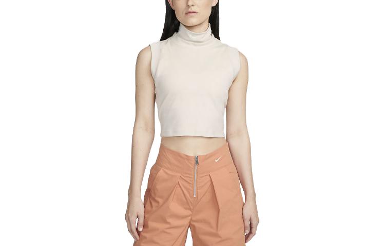Nike Tank Tops Women s Light Oregon Brown Stand Collar Moderate Straight Fit FB8343-104 M