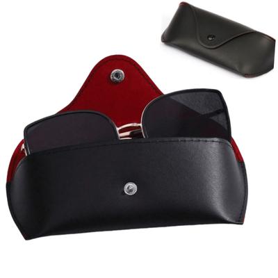 Stylish Leather Glasses Case Portable Protective Reading Glasses Box Magnetic Closure Sunglasses Holder for Travel Daily Use