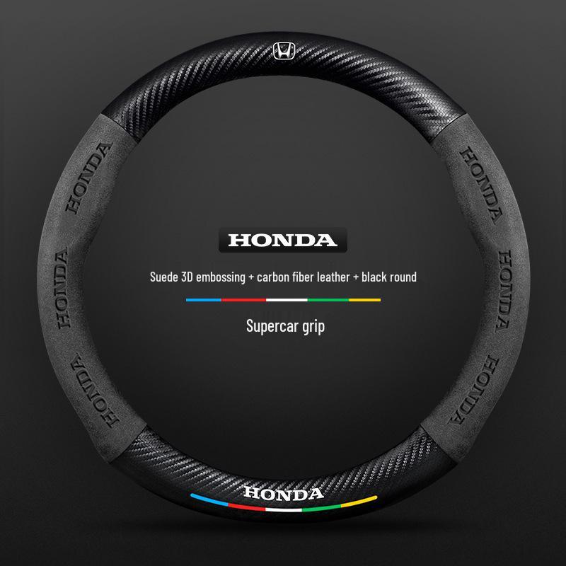 Honda UR-V 17-20 Winter Steering Wheel Cover - Genuine Leather, Suede, Carbon Fiber, Ultra-thin