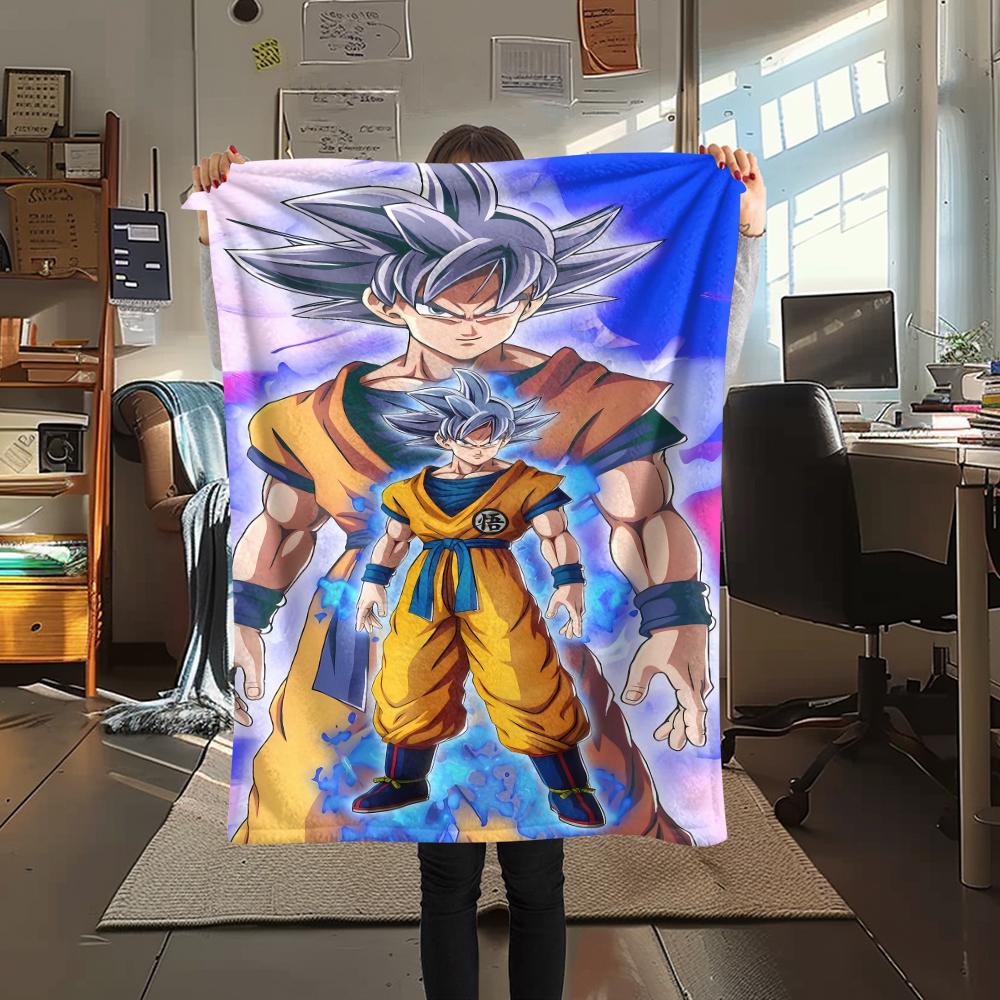 Coperta in Flanella con Stampa Personaggi Dragon Ball, Alta qualità Confortevole per Tutte le Stagioni, Arredamento per la Casa, Calore e Comfort, Perfetta per Regali di Natale