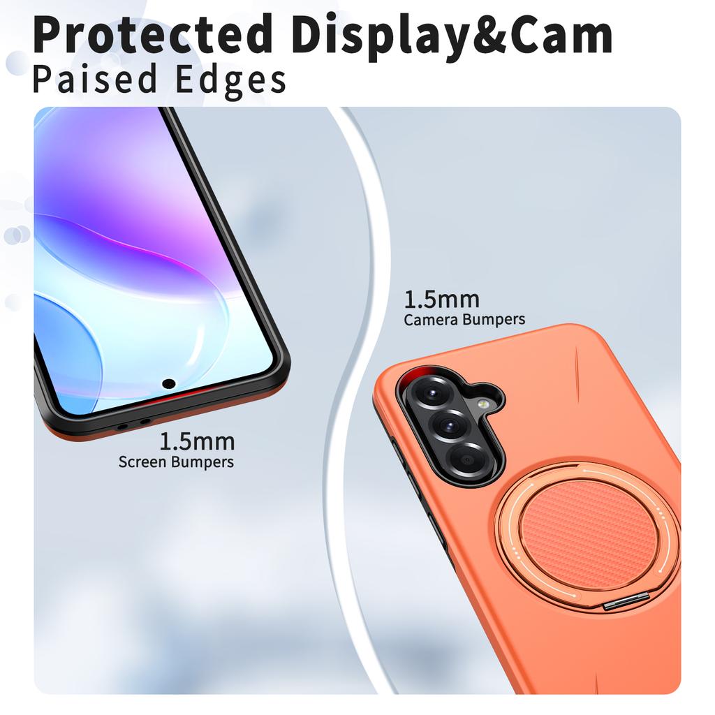 For Samsung Galaxy A55 5G Magnetic Case Rotating Kickstand TPU+PC Phone Cover