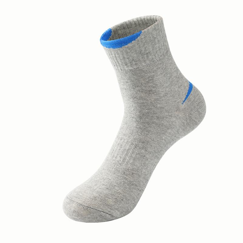 1 Pairs Men's Long Socks Cotton Sweat-absorbent Deodorant Solid Color Sports Socks Casual Breathable Male Socks High Quality