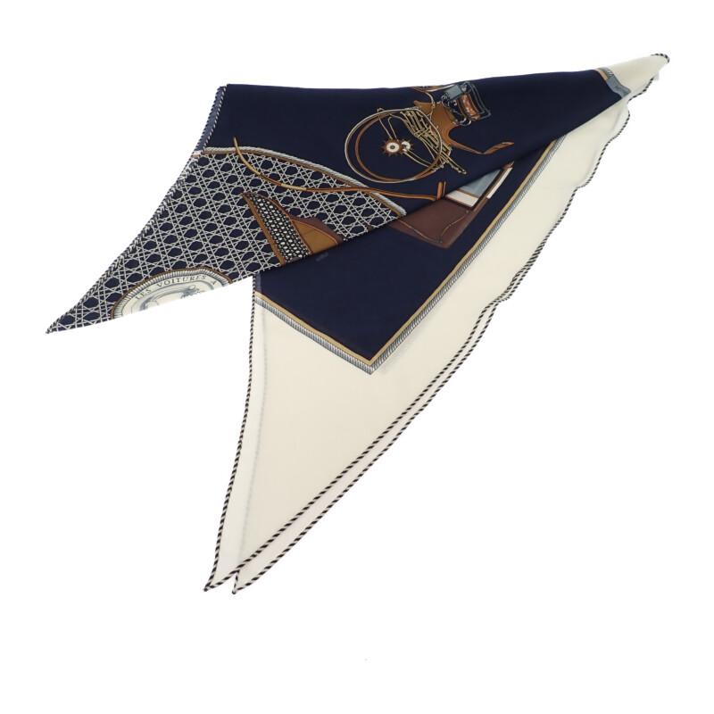 

HERMES 361422S scarf Navy cashmere/silk Women