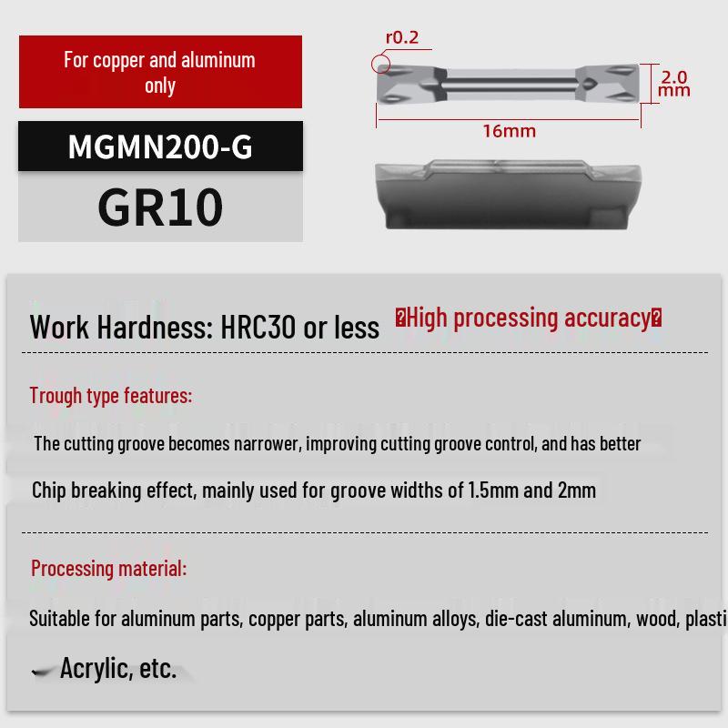 

CNC Grooving Tool: MGGN400 Blade & MGMN300/200 Insert