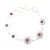 Pulseira Feita à Mão em Prata de Lei 925 com Gema de Turmalina Rosa Joia para Mulheres RB-9-19