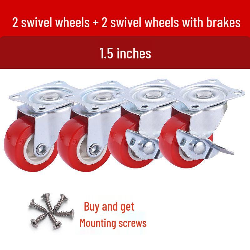 1-3 Inch Silent Swivel Caster Wheels with Brakes for Furniture and Trolleys