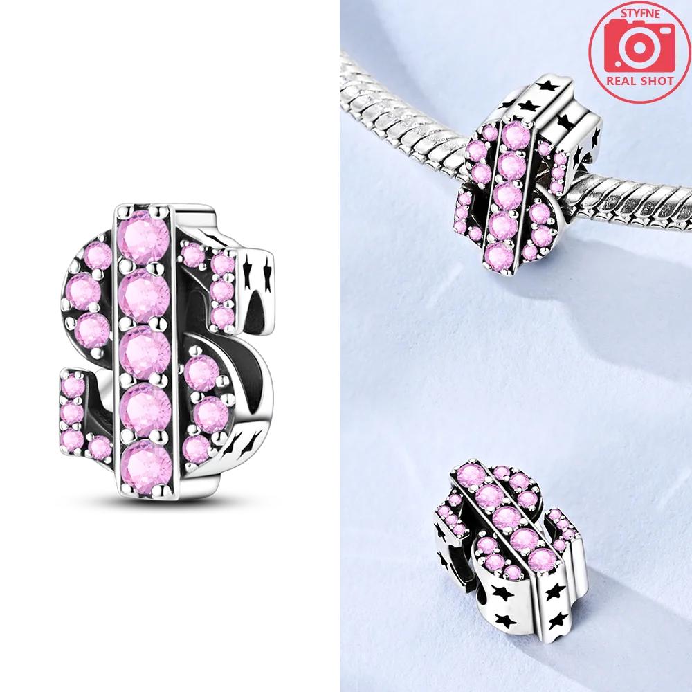 

Green Us Dollar Pendants Money Bag Financial Freedom Pink Beads Genuine Copper Beads Fits Women Bracelets DoItYourself Beautiful Gifts Jewellery