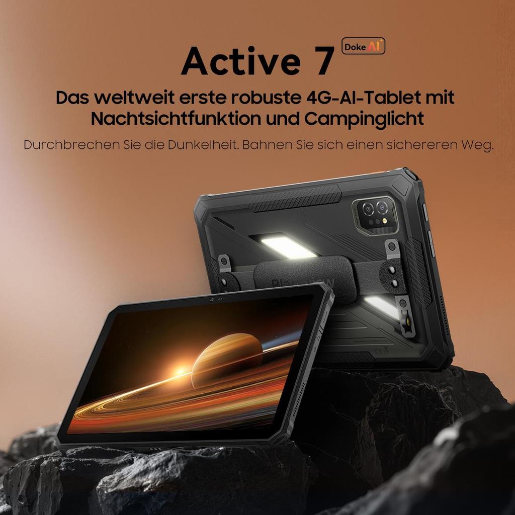 Blackview Tablety pancernikowe Active 7 5G Android 15 Wyświetlacz 11 cali 8+16 GB RAM 128 GB ROM Tablet PC 6600 mAh