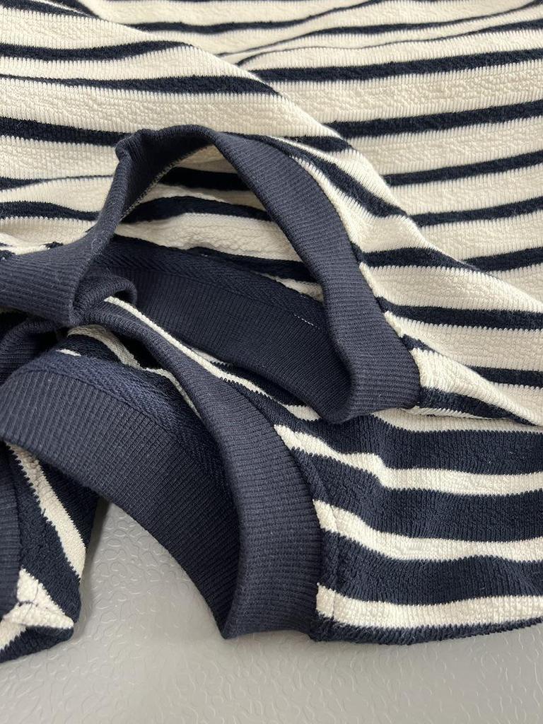 Women's Loose Korean-Style Striped Cotton Sweatshirt, 2024 Autumn Fashion