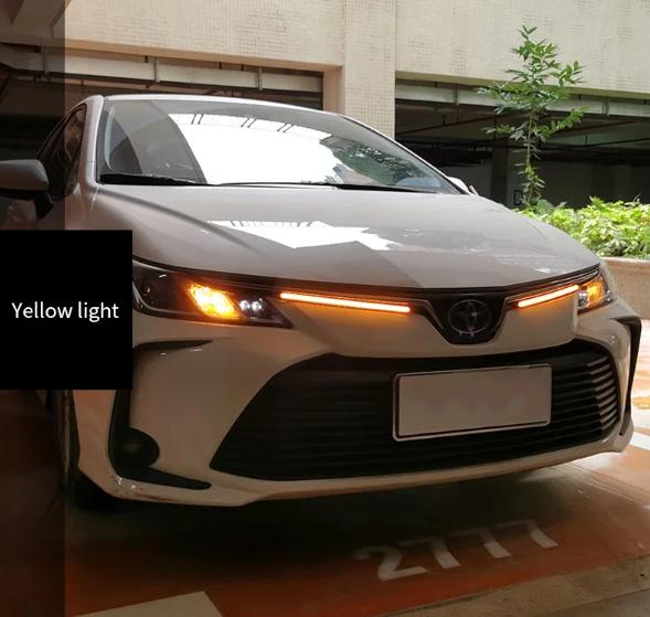 Car DRL LED Daylight, Yellow Cycle, White Turn Signal, Waterproof Headlight Lane, Serial Lamp, Universal, 2pcs.