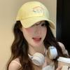 Cute kitten embroidered baseball cap women's spring summer big head circumference wide brim showing face small peaked cap versatile hat