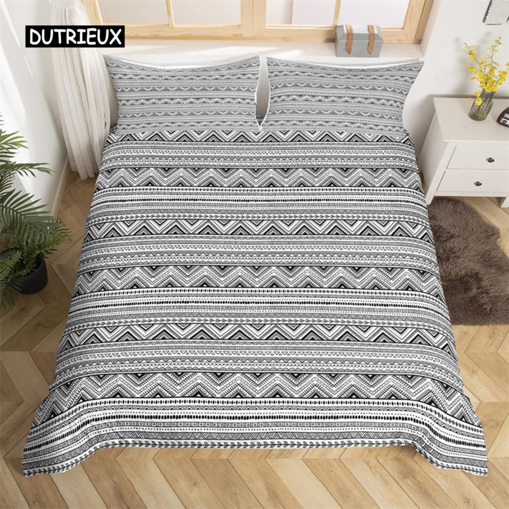 Bohemian Floral Duvet Cover Paisley Mandala Comforter Cover Microfiber Geometry Aztec Mexican Style Bedding Set Twin Queen Size