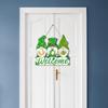 1pc Farmhouse Wooden Hanging Pendant, St. Patrick's Leprechaun Gnome Welcome Sign for Porch/Wall/Front Door Decor